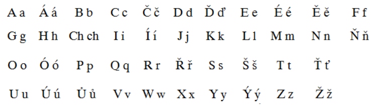 чешский алфавит